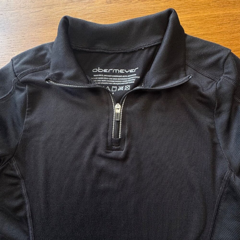 OBERMEYER Gigi Thermal Top Girls S 6-7 Small Black 1/4 Zip Base Layer Top - Picture 3 of 7
